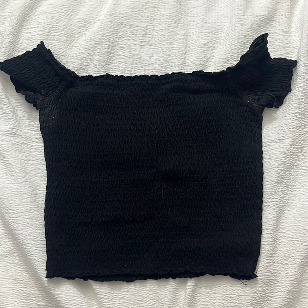 Garage stretchy black off the shoulder top